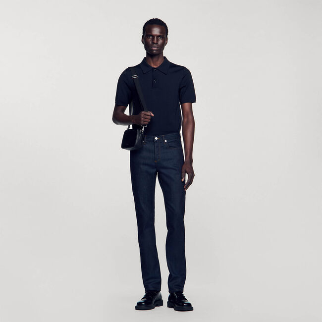 Jeans dritti con lavaggio Waterless